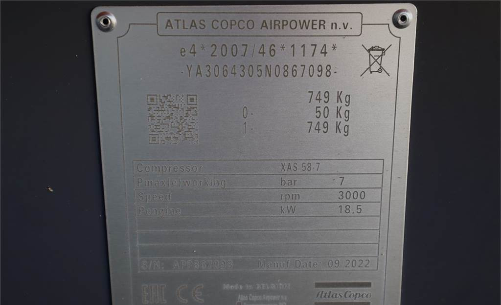 Luftkompressor Atlas Copco XAS 58-7 Valid inspection, *Guarantee! Diesel, Vol: bild 6