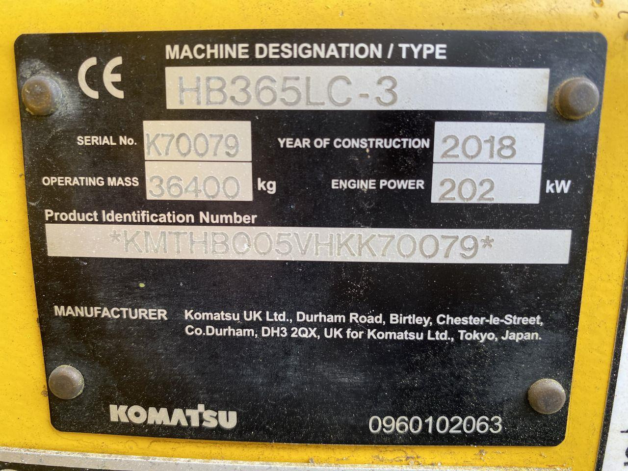 Bandgrävare Komatsu HB365LC-3