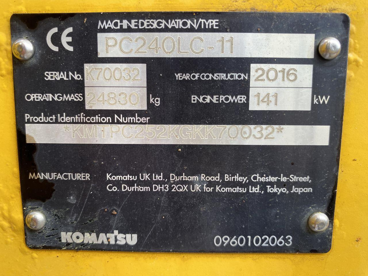 Bandgrävare Komatsu PC240LC-11
