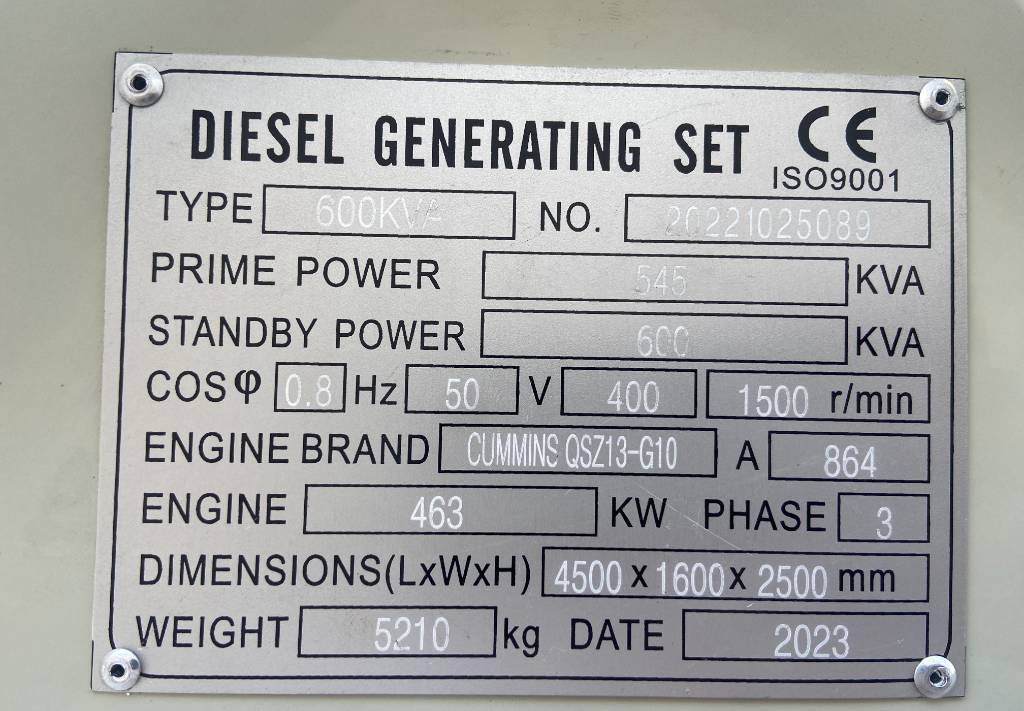 Elgenerator Cummins QSZ13-G10 - 600 kVA Generator - DPX-19847: bild 4