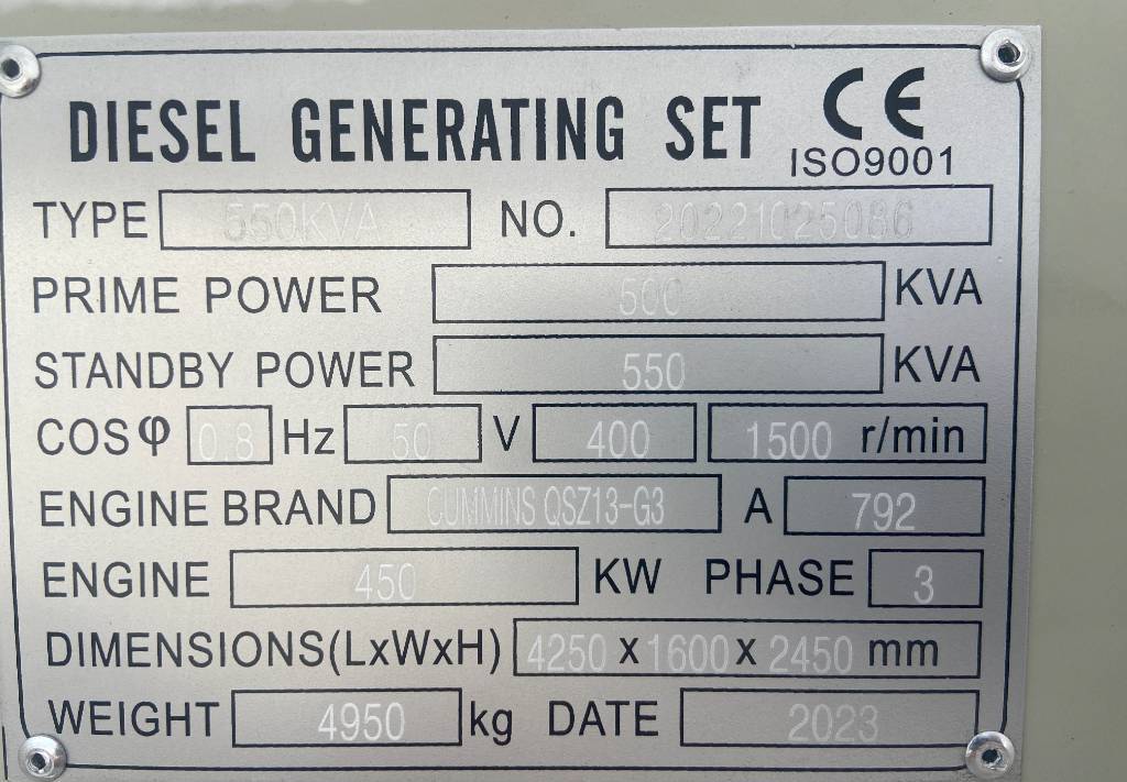 Elgenerator Cummins QSZ13-G13 - 550 kVA Generator - DPX-19846: bild 4