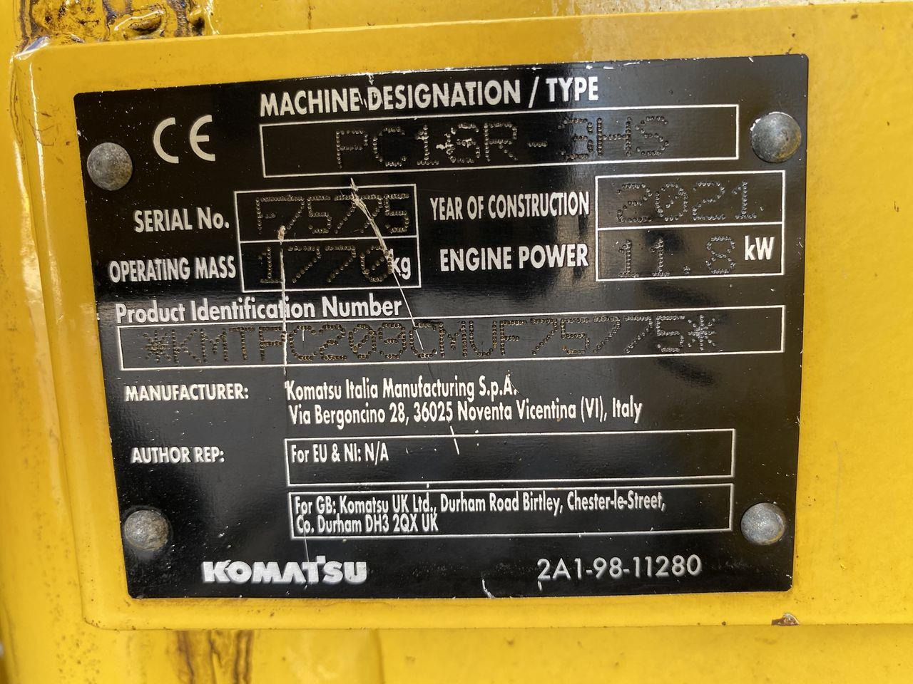 Minigrävmaskin Komatsu PC16R-3HS CANOPY