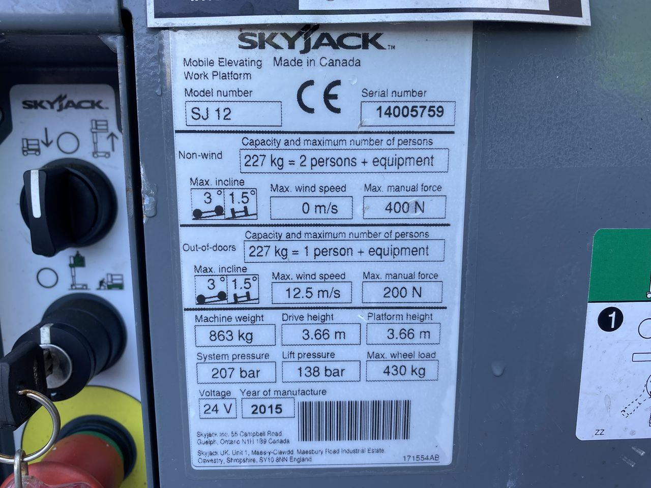 Pelarlift Skyjack SJ12