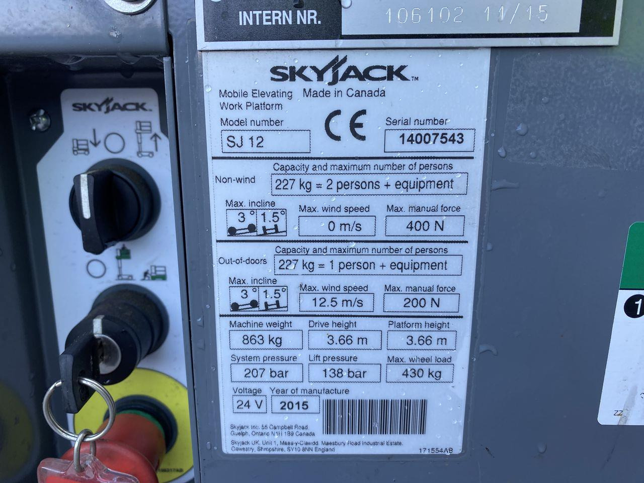 Pelarlift Skyjack SJ12