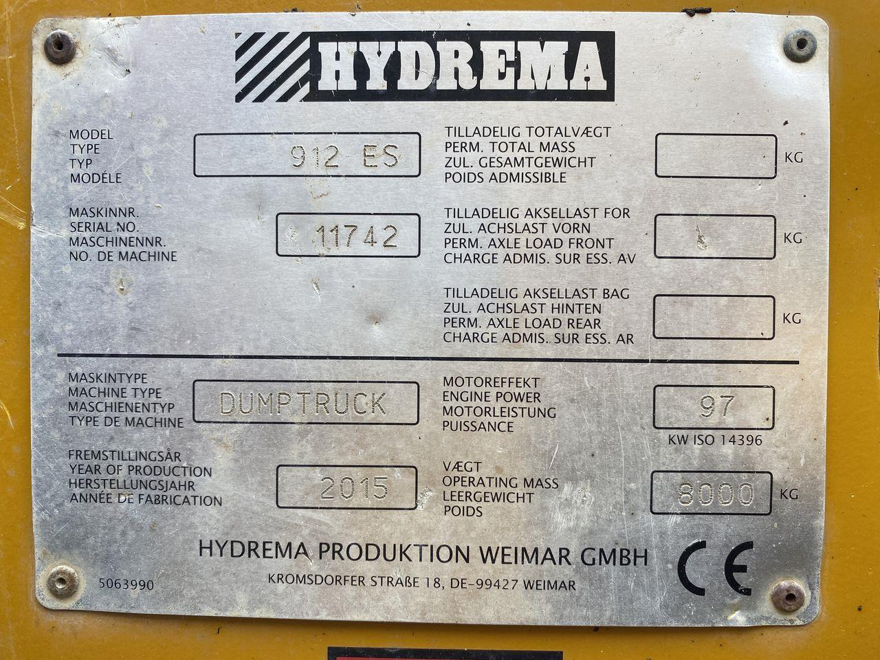 Ramstyrd dumper Hydrema 912ES