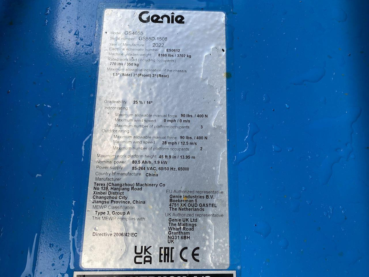 Saxlift Genie GS4655