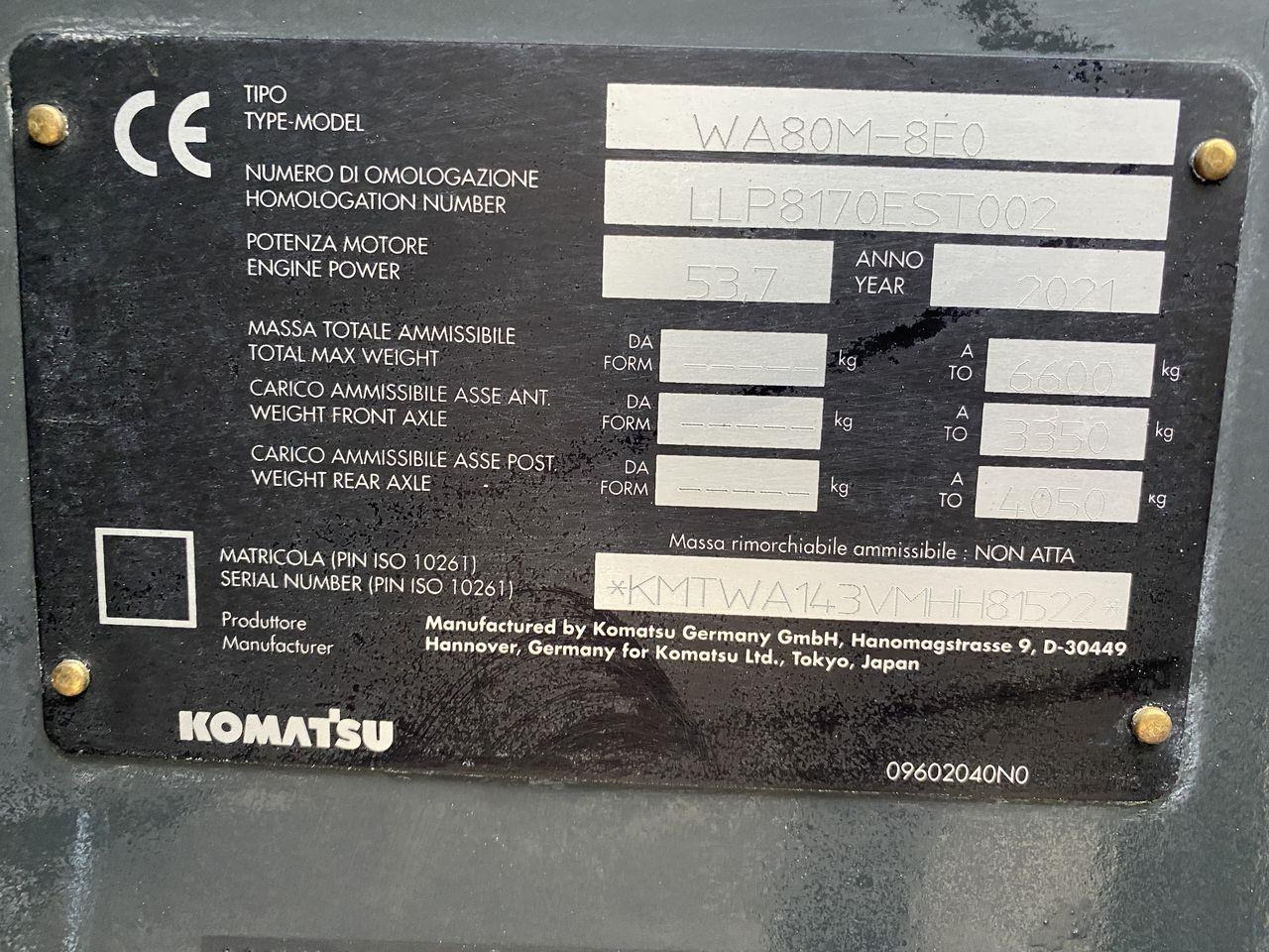 Minilastare Komatsu WA80M-8EO