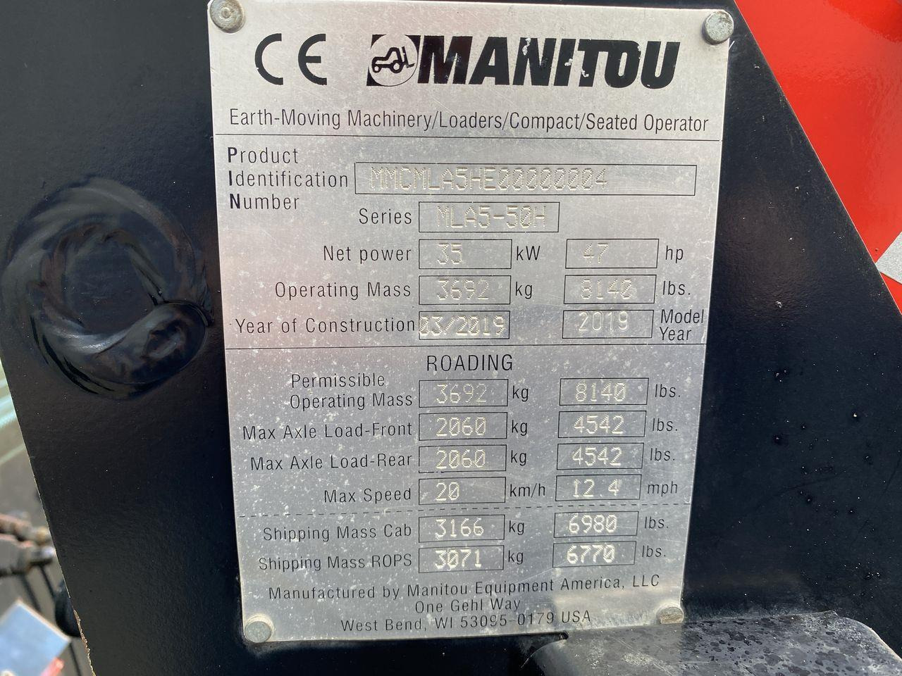 Minilastare Manitou MLA 5-50H-Z CAB