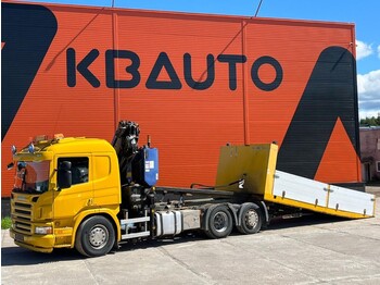 Biltransportbil lastbil Scania P 380 6x2*4 Crane / flatbed / tow truck
