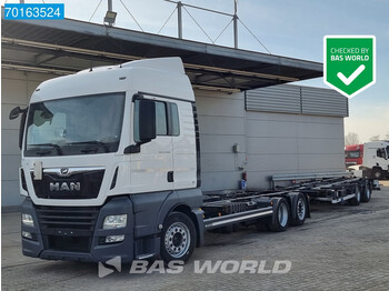 MAN TGX 24.460 6X2 XLX BDF Truck + Trailer Euro 6 - containerbil/ växelflak lastbil