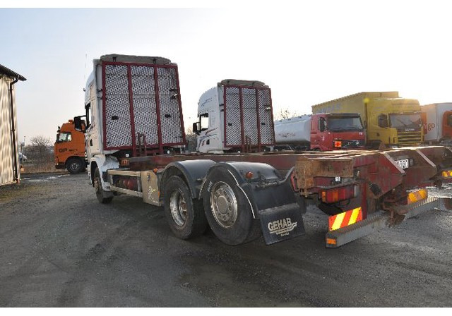 Containerbil/ Växelflak lastbil Scania 124 6X2 470