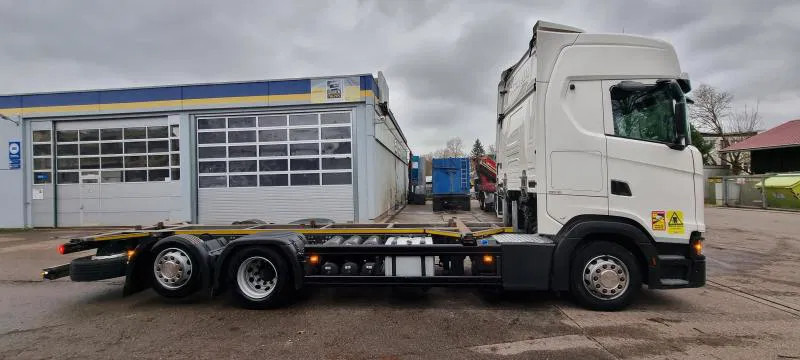 Containerbil/ Växelflak lastbil Scania 6X2 BDF Intarder Lenkachse VANTEC hyd Hubr