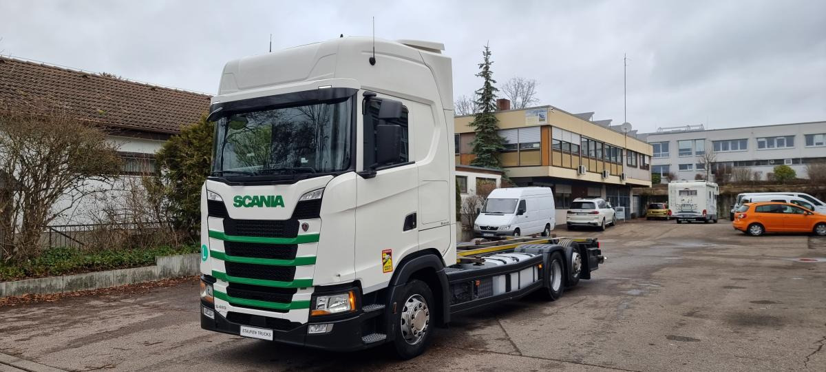 Containerbil/ Växelflak lastbil Scania S 410 6X2 BDF Intarder Lenkachse VANTEC hyd Hubr