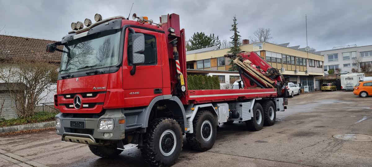 Flakbil Mercedes Actros 4146 AK 8X8 FASSI 660 EINZELBER SEILWINDE