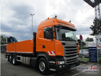 Flakbil SCANIA R490 - 6x2 - Pritsche m. Kran PALFINGER PK16502