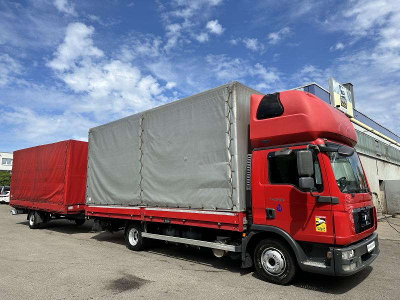 Kapellbil MAN MAN 8.180 Zug mit SAXAS 1-Achs Anh Topsleeper
