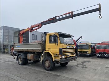 Kranbil Scania P92 4X4 + PALFINGER PK10500 + 3-WAY TIPPER - MAN
