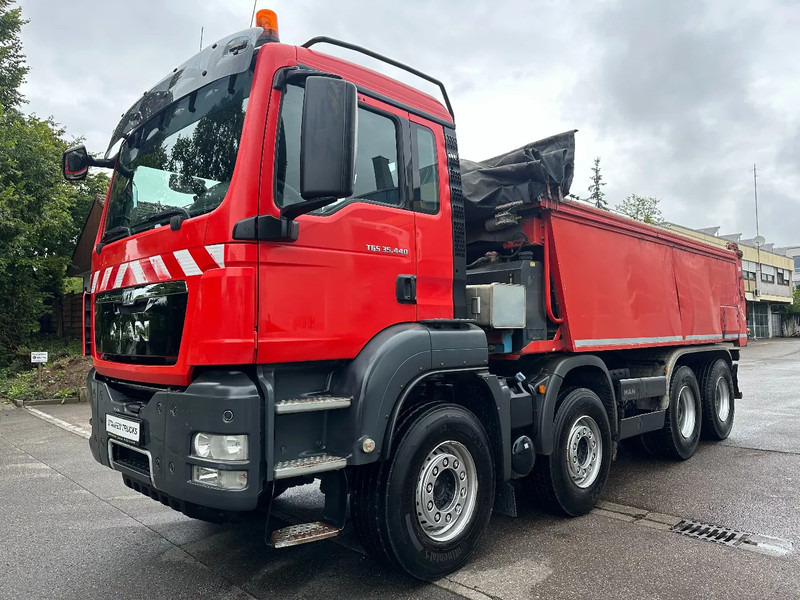 Lastbil MAN TGS 35.440 8x4*blatt* FLIEGL*Asphaltschieber*Schubboden