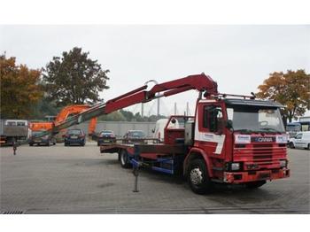 Flakbil Scania 93-220 Oprijwagen + Crane: bild 1