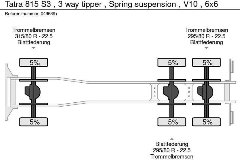 Tippbil lastbil Tatra 815 S3 , 3 way tipper , Spring suspension , V10 , 6x6: bild 20