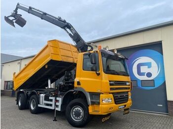 Ginaf X 3335 S 6x6 Wide Spread - 410 Pk Euro 6 - 2-zijdige kipper + HIAB 166 D-2 PRO Autolaadkraan + Rotator - Very good condition !! - tippbil lastbil