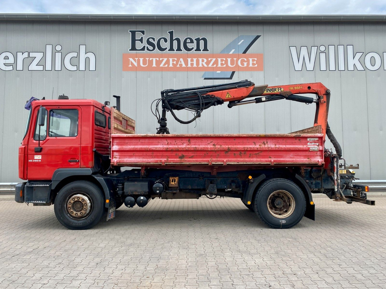 Tippbil lastbil MAN 18.285 MC | Palfinger PK 9501*Blatt*2x AHK+Oel