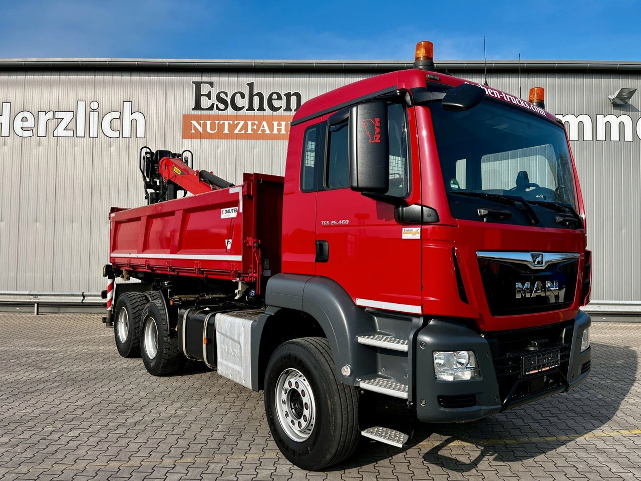 Tippbil lastbil MAN TGS 26.460 6x4BB|Palfinger M12L83 Kran*Bordmatik
