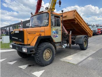 Tippbil lastbil Magirus Deutz 170 D 15 4X4 + ATLAS AK1402B CRANE + TIPPER - MA