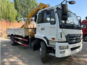 Kranbil, Flakbil XCMG SQ6.3ZK3Q flatbed stake cargo truck with lifting crane: bild 1