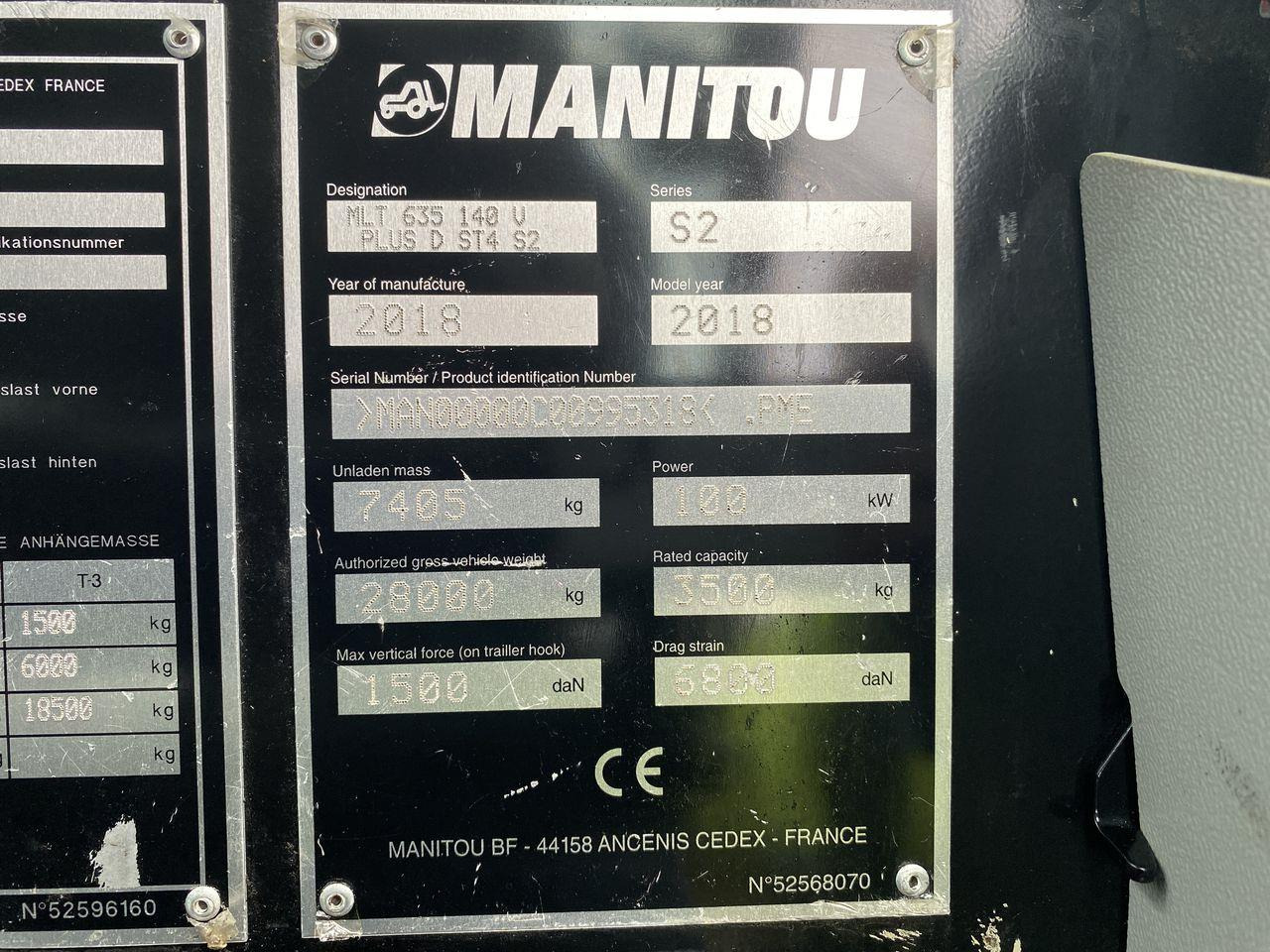 Teleskoplastar Manitou MLT635-140 V+ Elite