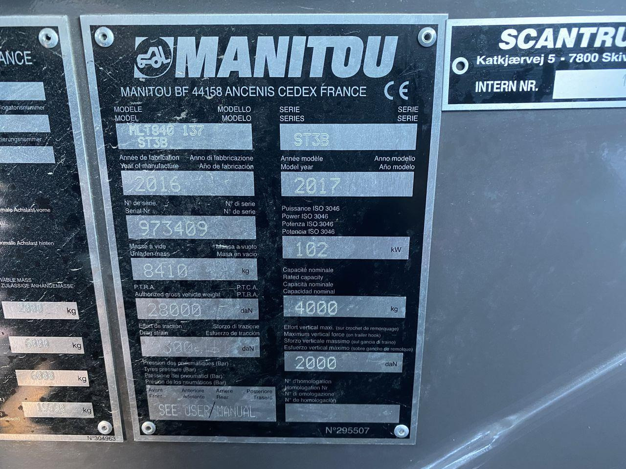 Teleskoplastar Manitou MLT840-137PS ELITE