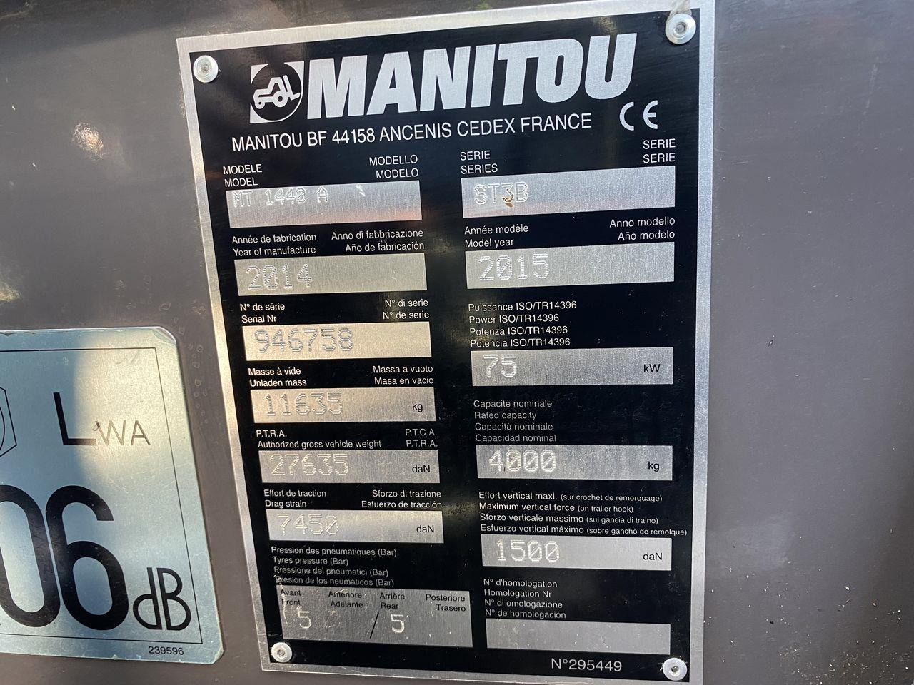 Teleskoplastar Manitou MT1440A ST3B