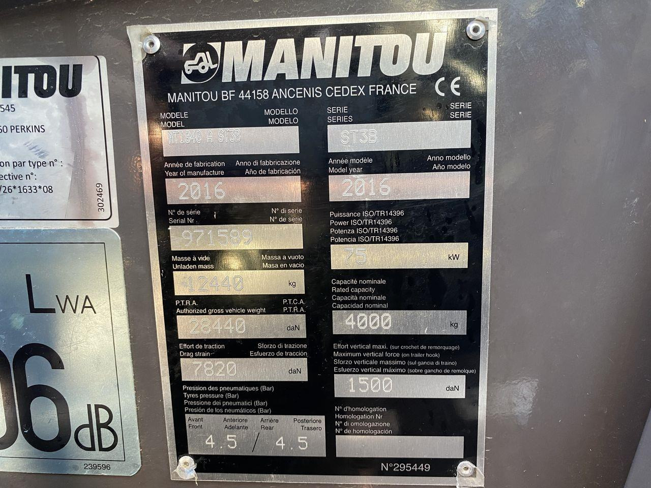 Teleskoplastar Manitou MT1840A ST3B