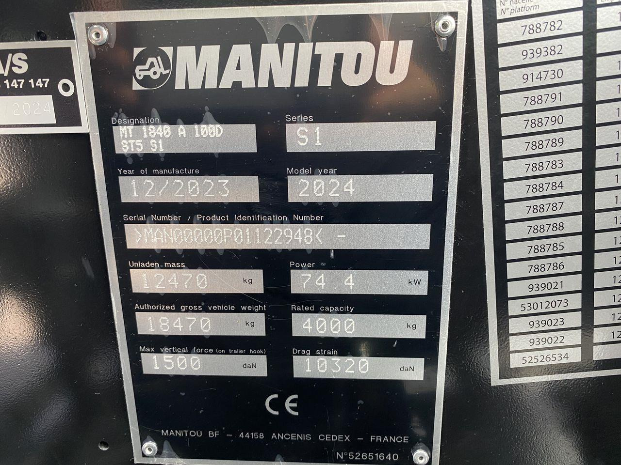 Teleskoplastar Manitou MT1840A ST5