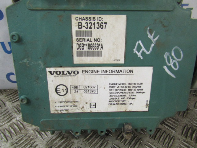 Kontrollenhet för Lastbil VOLVO FL6 D6B 180 ENGINE ECU O/NO 03161965 – PO3: bild 3