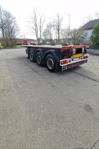 Containerbil/ Växelflak semitrailer Schwarzmüller kurzes 3- Achs Chassis ADR für Chemie Spezialbehälter