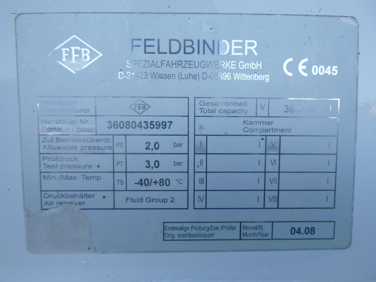 Tanktrailer för transportering mjöl Feldbinder Powder tank alu 36 m3 / 1 comp + compressor: bild 24