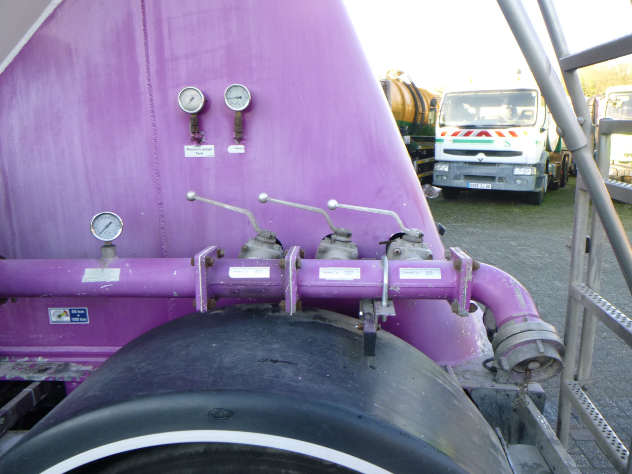 Tanktrailer för transportering mjöl Feldbinder Powder tank alu 36 m3 / 1 comp + compressor: bild 5