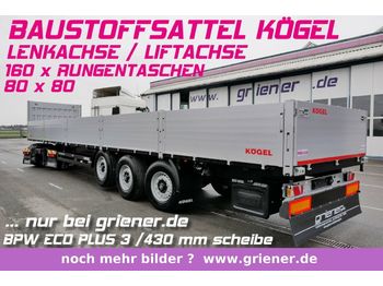 Flaktrailer Kögel SN24 /BAUSTOFFSATTEL 800 BW /RUNGEN LENKACHSE
