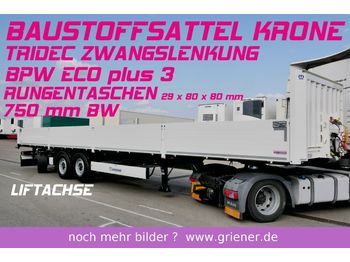 Flaktrailer Krone SDP 27 / BAUSTOFF / RUNGENT. / TRIDEC LENKUNG !