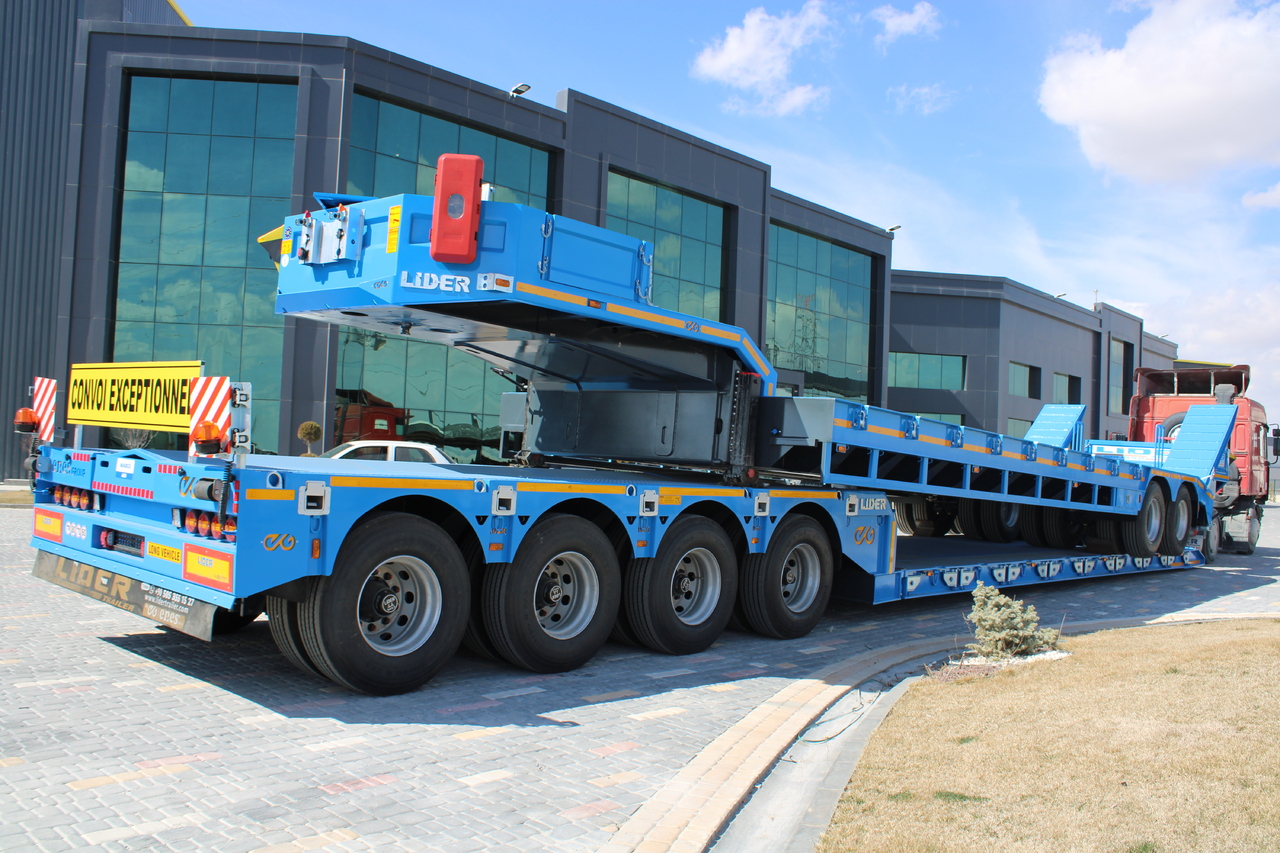 Ny Låg lastare semitrailer för transportering tunga maskiner LIDER 2024 READY IN STOCK UNUSED FRONT LOADING: bild 14