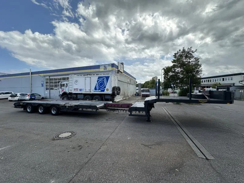 Låg lastare semitrailer Broshuis Tele Semi Tieflader Luft 4.5 m auszieh u. 3 m verb Tele Semi Tieflader Luft 4.5 m auszieh u. 3 m verbreiterb.