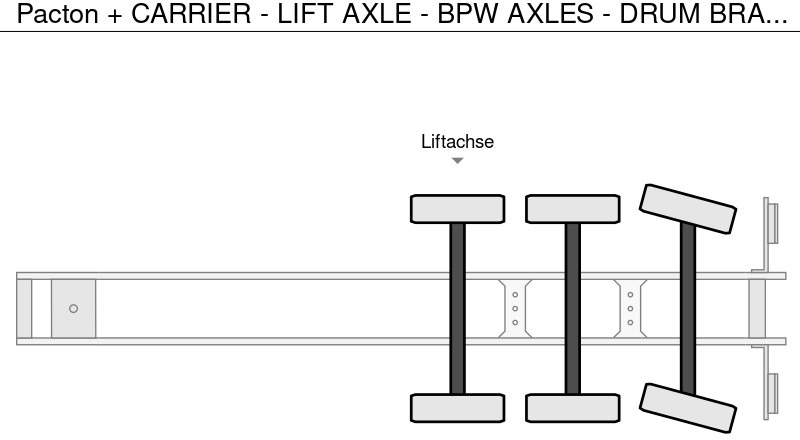 Kyl/ Frys semitrailer Pacton + CARRIER - LIFT AXLE - BPW AXLES - DRUM BRAKES - STEERING AXLE - ELEVATOR -: bild 7