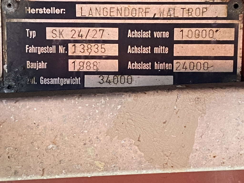 Tippbil semitrailer Langendorf SK 24/27