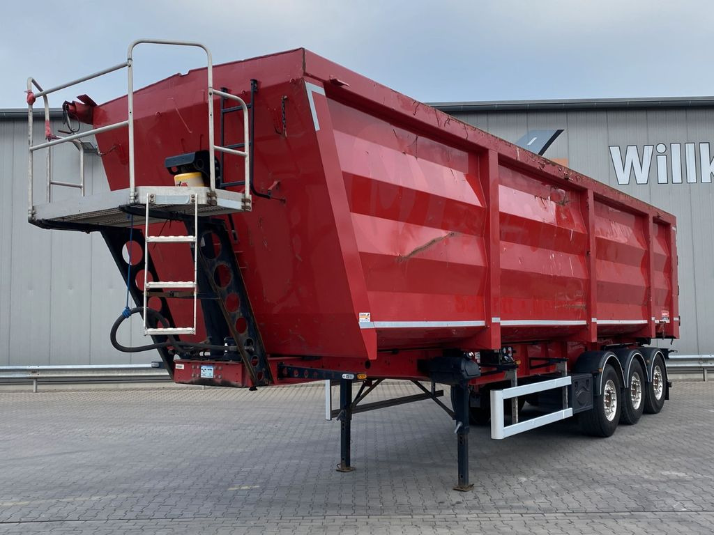 Tippbil semitrailer Langendorf Stahlmulde 50m³*ALU-Felgen*Portal*1+3 Liftachse