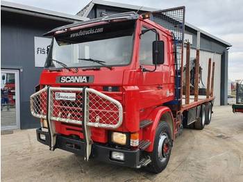 Timmerbil Scania R 142H 420 6x4 forest truck + crane