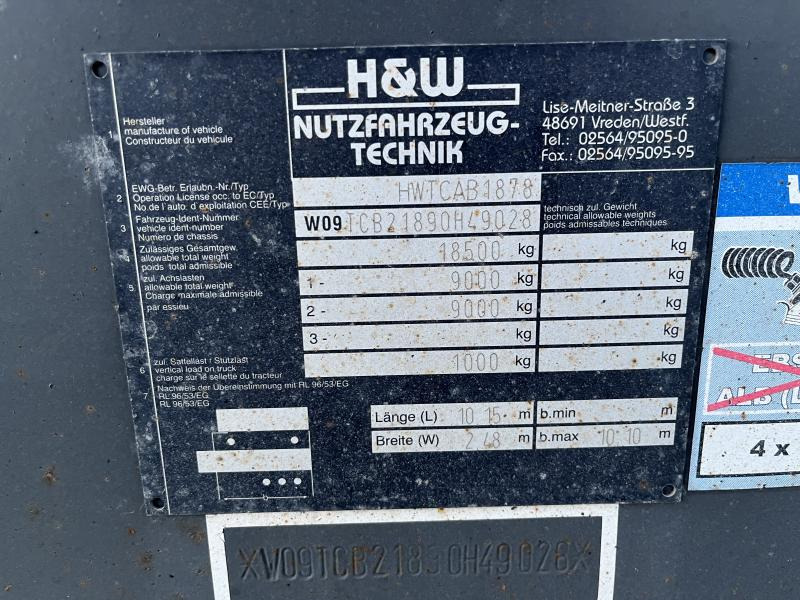 Containersläp/ Växelflaksläp H&W 3 X Jumbo Tandem Lafette verzinkt
