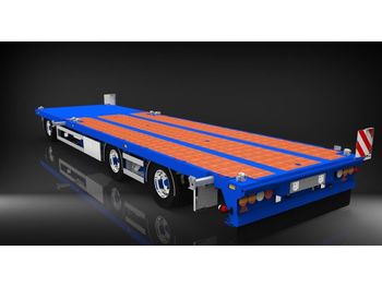 HRD 3 axle Achs light trailer drawbar ext tele  - Låg lastare trailer