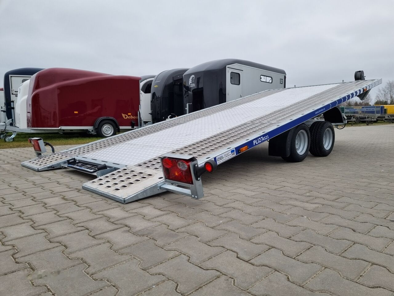Ny Biltransportsläp Lorries PLI-27 4521 car platform trailer 450x210 cm laweta: bild 36