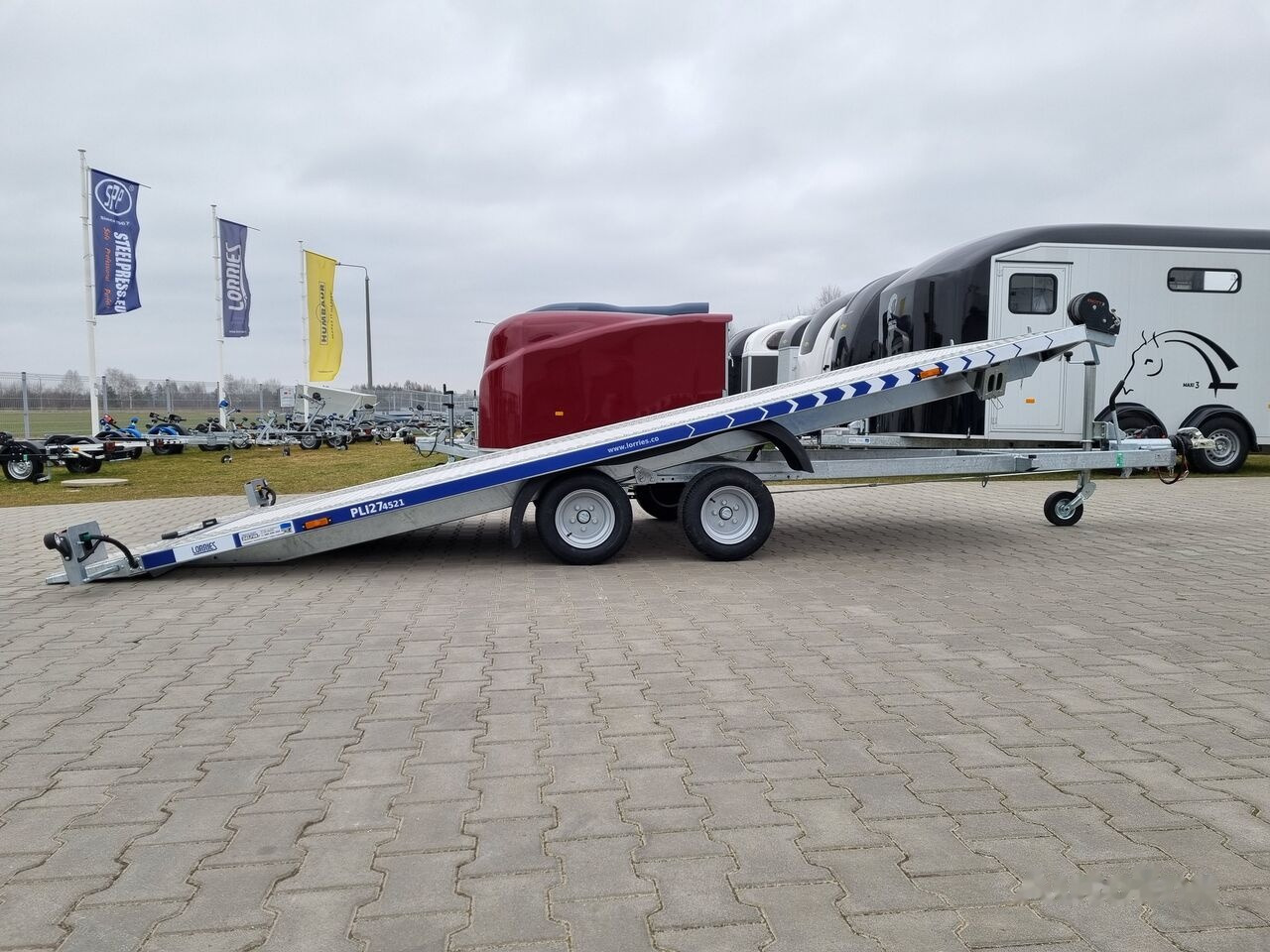 Ny Biltransportsläp Lorries PLI-27 4521 car platform trailer 450x210 cm laweta: bild 40